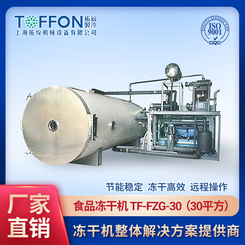 蔬菜凍干機(jī) 香菜冷凍干燥機(jī) 素菜汁凍干機(jī) 胡蘿卜丁凍干機(jī)  TF-FZG-30 拓紛30平方食品級(jí)生產(chǎn)型凍干機(jī)